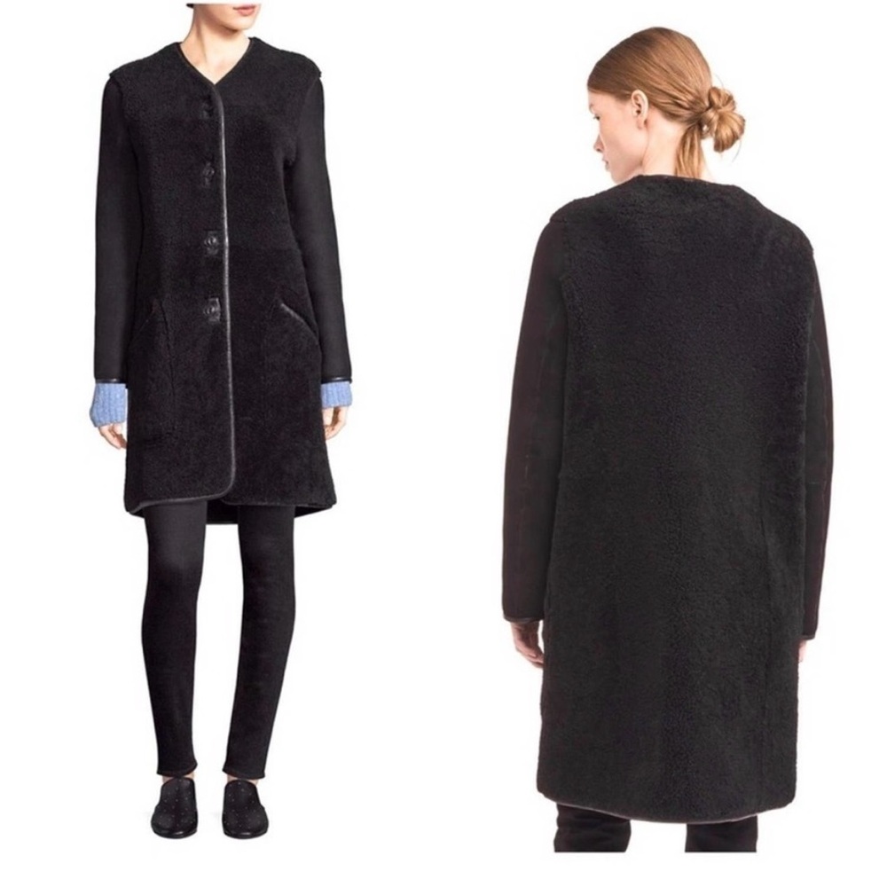 Rag & Bone Blythe Reversible Shearling Coat Jacket Black Size Small